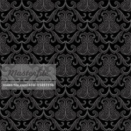 seamless black floral abstract wallpaper pattern background