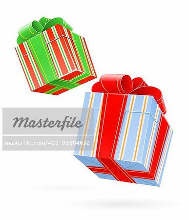 gift box with bow vector illustration isolated on white background
