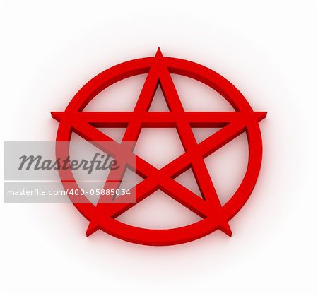 Red Pentagram, 3d image