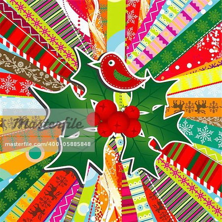 Template christmas greeting card, vector illustration