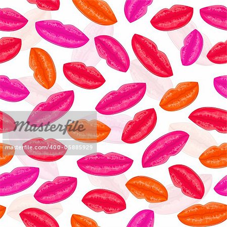 Seamless Pattern With Colorful Lips. Vector illustration