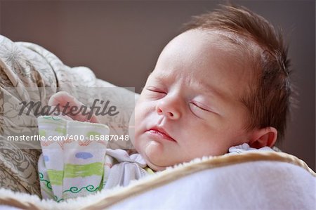 Cute baby girl sleeping  and dreaming