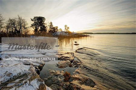 Setting sun in winter (Turku, Finland)
