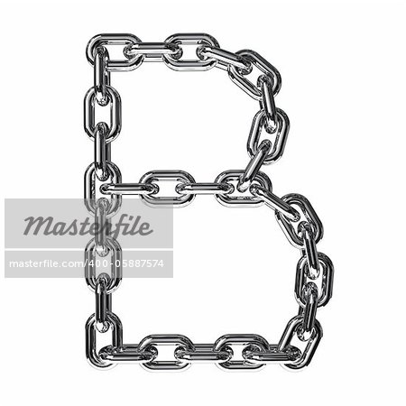 Illustration of a letter B from a chain on a white background