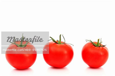 tomato pile slice isolated on white