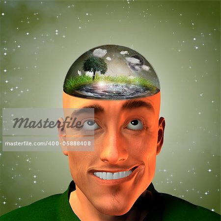 Environment enclosed in Mans head