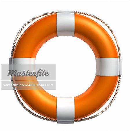 3D Lifebuoy  isolated on white (with work path)