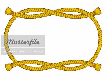 vector frame from rope isolated on white