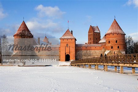 Famous m edieval castle in Trakai near Vilnius, Lithuania