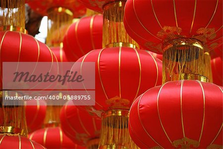 Chinese lanterns decoration for Chinese New Year celebration -Yu Garden -Shanghai - Republic of China