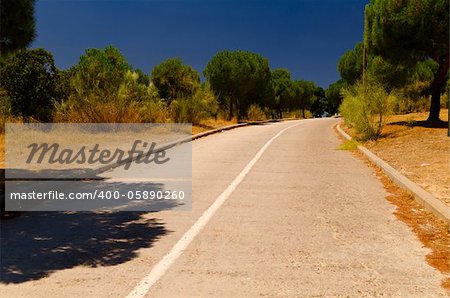 empty country road at summer in Tossa del Mar, Spain