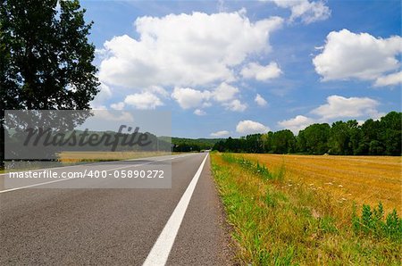 empty country road at summer in Tossa del Mar, Spain