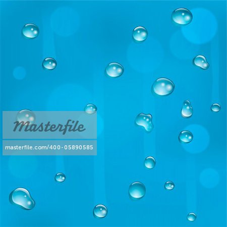Water drops on glass illustration. Can be tiled seamlessly to form larger background.