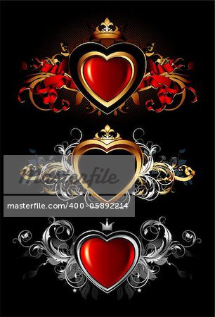 heart forms with ornate elements, this illustration may be useful as designer work