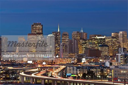 Image of San Francisco skyline at twilight.