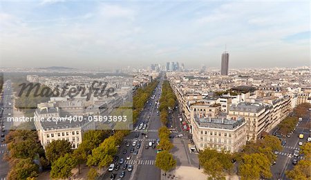 Avenue de la Grande Armee seen from the Arch of Triumph in Paris, France