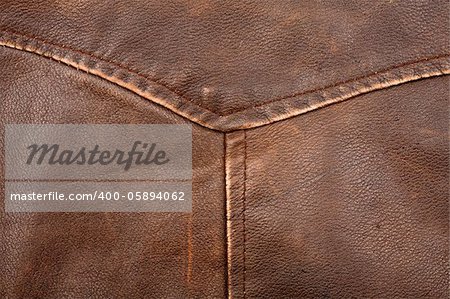 Scratched worn leather texture with seam