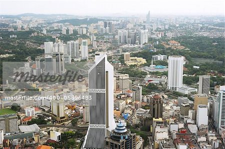 Aerial view of Kuala Lumpur from Kuala Lumpur Tower