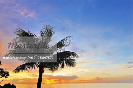 Beautiful sunset at Boracay, Philippines