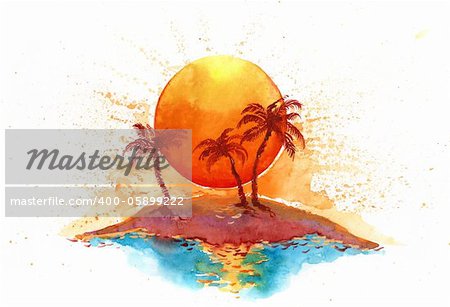 sunny island painting