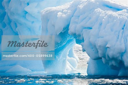 Antarctic glacier in the snow. Beautiful winter background