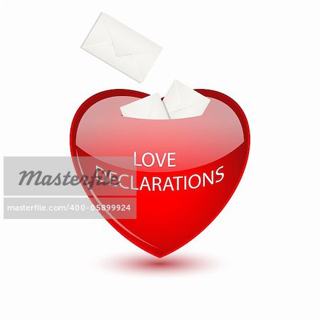 Valentine mailbox for love declarations, vector illustration, eps10, 4 layers