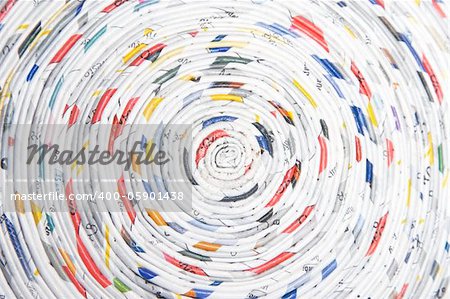 spiral made ??of rolled paper, concept of recycling