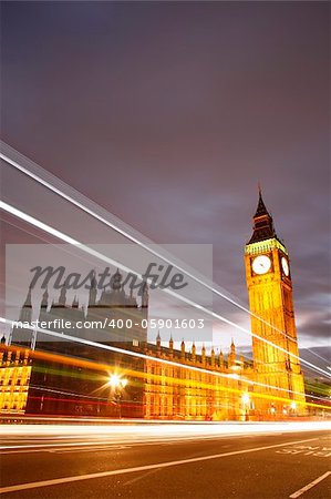 Palace of Westminster seen from Westminster Bridge at Night