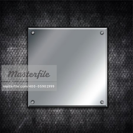 Shiny distressed metal frame on grunge background