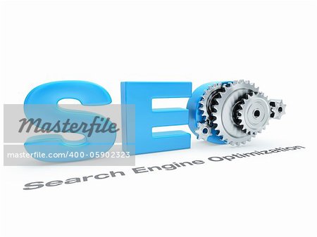 Process of Search Engine Optimization illustrated by gears