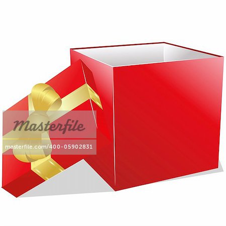 Red gift box with gold bow