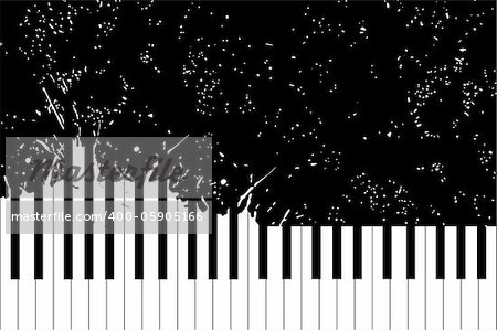 Vector piano keyboard on black background (illustration)