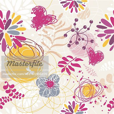 abstract seamless floral retro background vector illustration