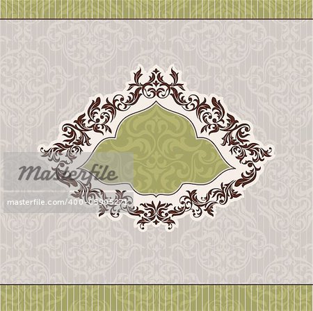 abstract retro vintage floral frame vector illustration