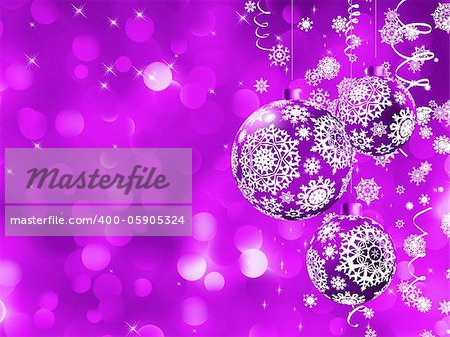 Elegant Christmas card with balls. EPS 8 vector file included