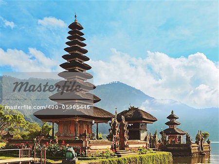 Pura Ulun Danu temple on a lake Beratan. Bali