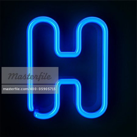 Highly detailed neon sign with the letter H