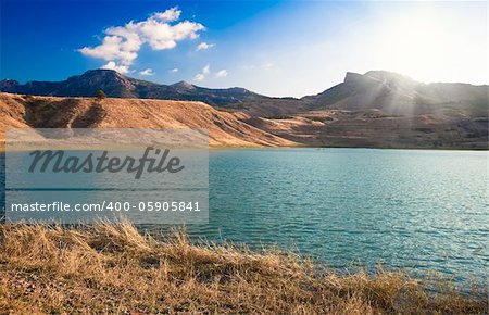 beautiful mountain landscape with lake in Crimea, Ukraine