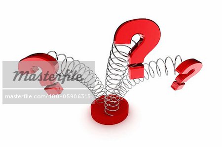 A Colourful 3d Rendered Question Mark Spings Concept Illustration