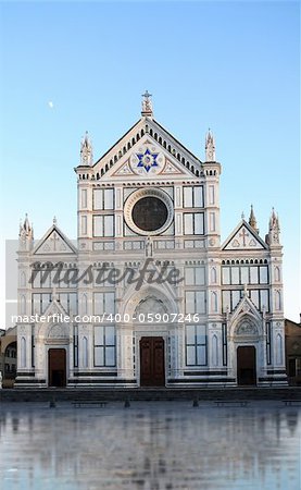 Facade of  Santa Croce church in Florence, Italy