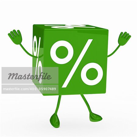 green sale cube wave hands and jump