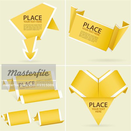 Collect Paper Origami Banner, element for design, vector illustration