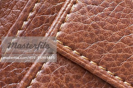 Closeup of a brown leather texture background