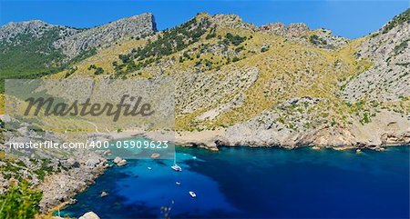 Beautiful beach cape formentor in the coast of mallorca, balearic islands