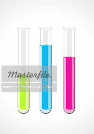 Vector illustration (test-tube with liquid on white background)