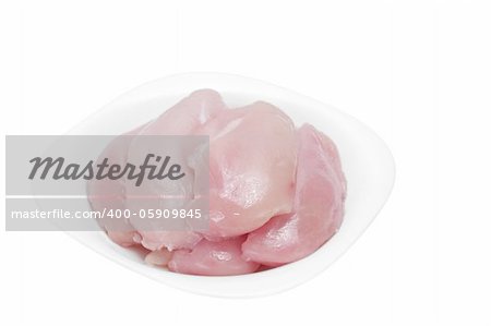 fillet with chicken on white plate