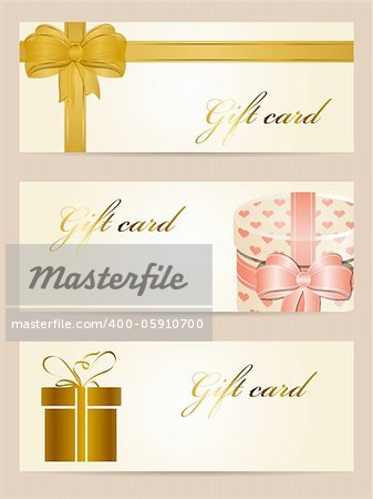 Vector set of gift cards