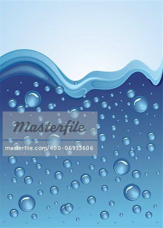 water wave with bubbles. abstract vector illustration