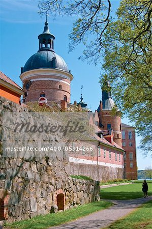 Gripsholm Castle from the park in early spring