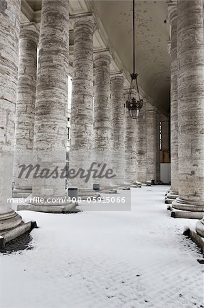 The columns are surrounding Saint Peter's Square (Piazza San Pietro), Vatican (Rome, Italy)